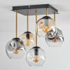 Ripoll ceiling light, globe light gold, black, 5-light sources