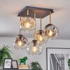 Ripoll ceiling light, globe light gold, black, 5-light sources