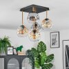 Ripoll ceiling light, globe light gold, black, 5-light sources