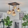 Ripoll ceiling light, globe light gold, black, 5-light sources
