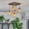Ripoll ceiling light, globe light gold, black, 5-light sources