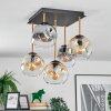 Ripoll ceiling light, globe light gold, black, 5-light sources