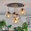 Ripoll ceiling light, globe light brass, black, 5-light sources