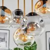 Ripoll ceiling light, globe light brass, black, 5-light sources