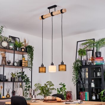 Bassagoda hanging light, pendant light Ecru, black, 3-light sources
