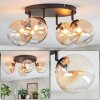 Chehalis ceiling light, globe light Amber, clear, 4-light sources