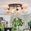 Chehalis ceiling light, globe light Amber, clear, 4-light sources