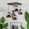 Ripoll ceiling light, globe light gold, black, 5-light sources