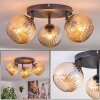 Koyoto ceiling light, globe light Amber, 3-light sources
