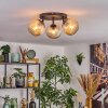 Koyoto ceiling light, globe light Amber, 3-light sources