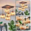 Koyoto ceiling light, globe light gold, black, 5-light sources