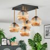 Koyoto ceiling light, globe light gold, black, 5-light sources