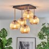 Koyoto ceiling light, globe light gold, black, 5-light sources