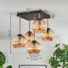 Koyoto ceiling light, globe light gold, black, 5-light sources