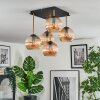 Koyoto ceiling light, globe light gold, black, 5-light sources