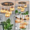 Koyoto ceiling light, globe light 45 cm brass, black, 5-light sources
