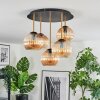 Koyoto ceiling light, globe light 45 cm brass, black, 5-light sources