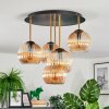 Koyoto ceiling light, globe light 45 cm brass, black, 5-light sources