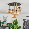Koyoto ceiling light, globe light 45 cm brass, black, 5-light sources