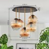 Koyoto ceiling light, globe light 45 cm brass, black, 5-light sources