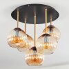 Koyoto ceiling light, globe light 45 cm brass, black, 5-light sources