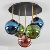 Gastor ceiling light, globe light 45 cm brass, black, 5-light sources