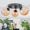 Chehalis ceiling light, globe light 48.5 cm Amber, 3-light sources