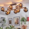 Ripoll ceiling light, globe light gold, black, 10-light sources
