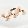 Koyoto ceiling light, globe light gold, black, 10-light sources