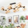 Koyoto ceiling light, globe light gold, black, 10-light sources