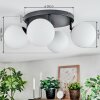 Chehalis ceiling light, globe light 30 cm white, 4-light sources