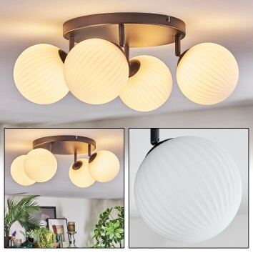 Chehalis ceiling light, globe light 30 cm white, 4-light sources