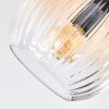 Koyoto ceiling light, globe light Amber, clear, 3-light sources