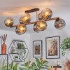 Ripoll ceiling light, globe light gold, black, 10-light sources