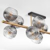 Ripoll ceiling light, globe light gold, black, 10-light sources