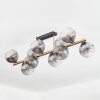 Ripoll ceiling light, globe light gold, black, 10-light sources