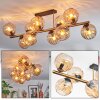 Koyoto ceiling light, globe light gold, black, 10-light sources