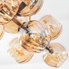 Koyoto ceiling light, globe light gold, black, 10-light sources