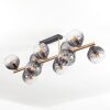 Koyoto ceiling light, globe light gold, black, 10-light sources