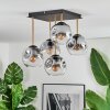 Ripoll ceiling light, globe light gold, black, 5-light sources