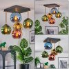 Koyoto ceiling light, globe light gold, black, 5-light sources