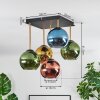 Koyoto ceiling light, globe light gold, black, 5-light sources