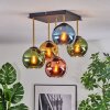 Koyoto ceiling light, globe light gold, black, 5-light sources