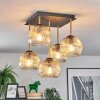 Ripoll ceiling light, globe light gold, black, 5-light sources