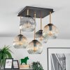 Ripoll ceiling light, globe light gold, black, 5-light sources