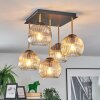 Ripoll ceiling light, globe light gold, black, 5-light sources