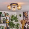 Ripoll ceiling light, globe light Amber, clear, Smoke-coloured, 3-light sources