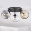 Ripoll ceiling light, globe light Amber, clear, Smoke-coloured, 3-light sources