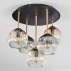 Ripoll ceiling light, globe light brass, black, 5-light sources