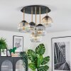 Ripoll ceiling light, globe light brass, black, 5-light sources